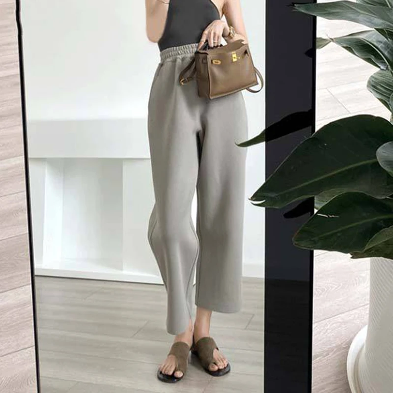 

Minimalist Loose Pant Female 2020 Summer Fashion New Casual Wide Leg Pants For Women High Waist Pocket Straight
