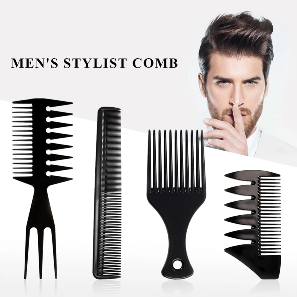 

4pcs Hair Comb Styling Set Barber Oil Head Comb Anti-static Big Back Comb Hair Care;4pcs Hair Comb Styling Set Barber Oil Head