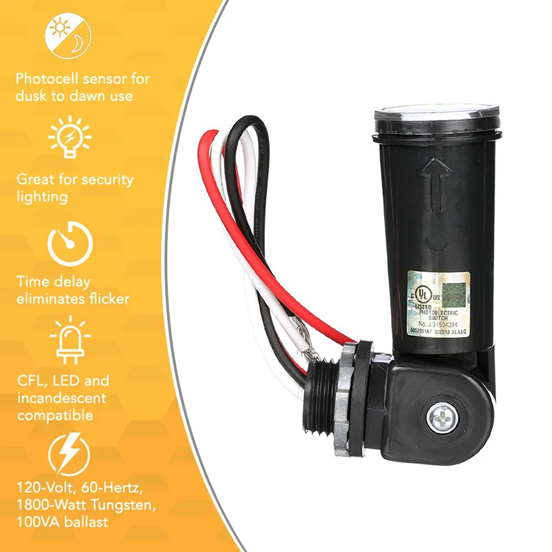 Упаковка из 10 шт. фотоэлемент Сенсор светодиодный заката до рассвета открытый