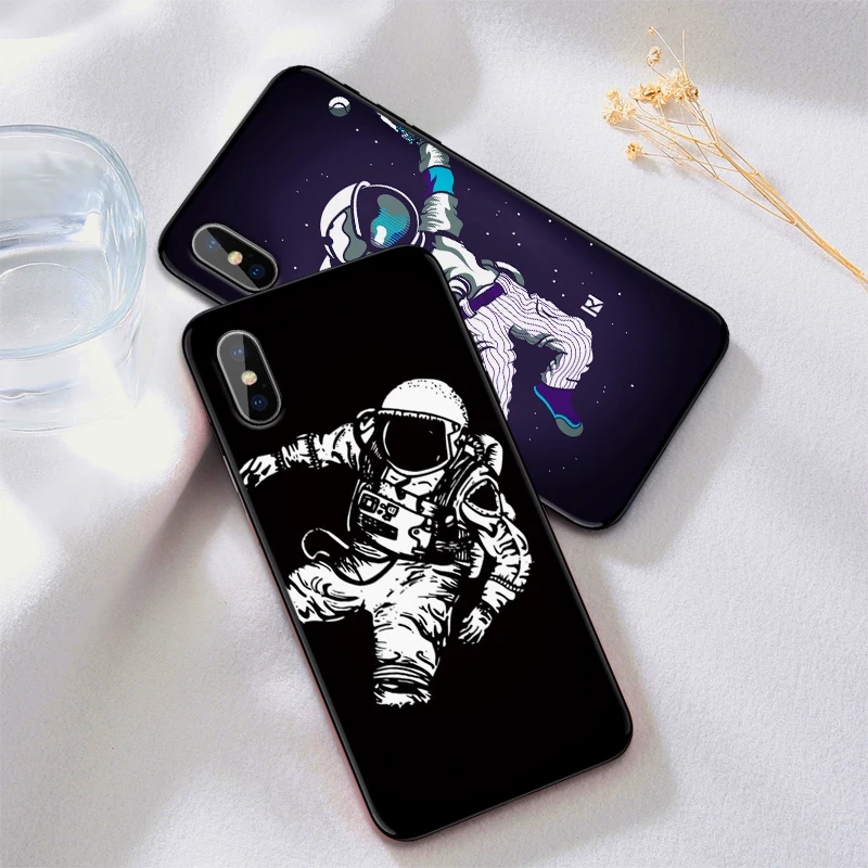Мягкий чехол из ТПУ с изображением космонавта на Луне для Apple IPhone X XR XS MAX 5 5S 5C SE 6 S 7 8