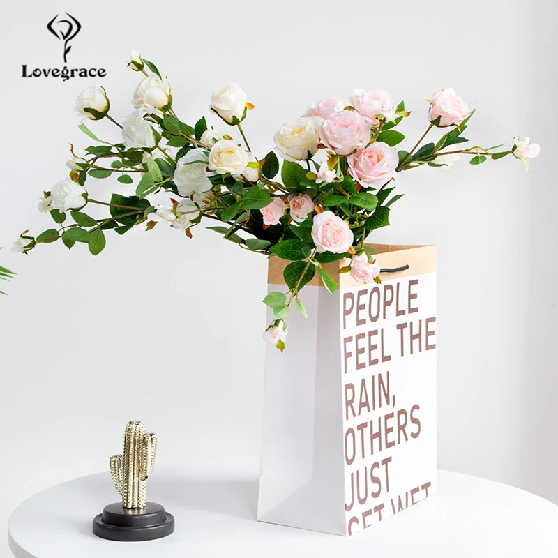 Lovegrace, искусственные цветы, 7 голов, шелковые розы, свадебные, вечерние, свадебные принадлежности, декор для свадьбы