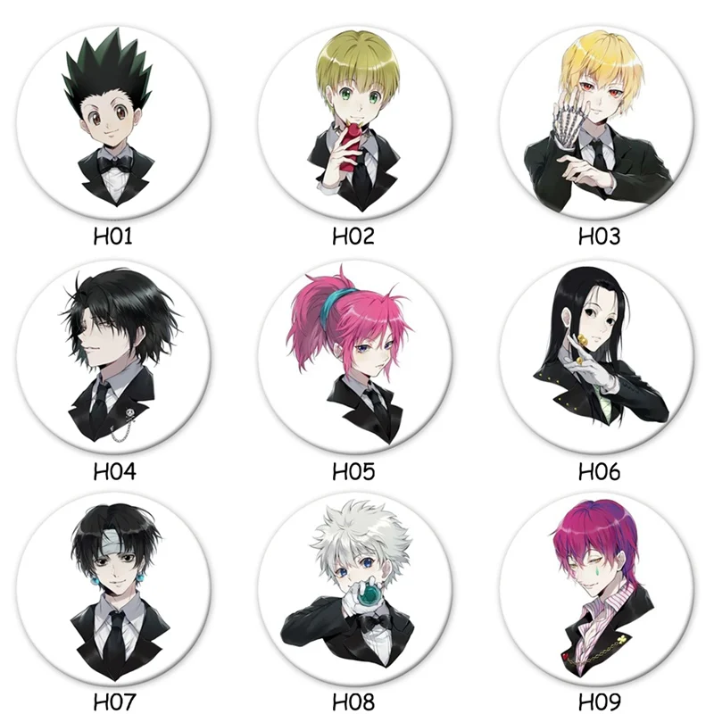 

Anime Hunter X Hunter Cosplay Badges Brooch Icon Collection Bags Killua Zoldyck Kurapika Breastpin For Backpacks Clothing