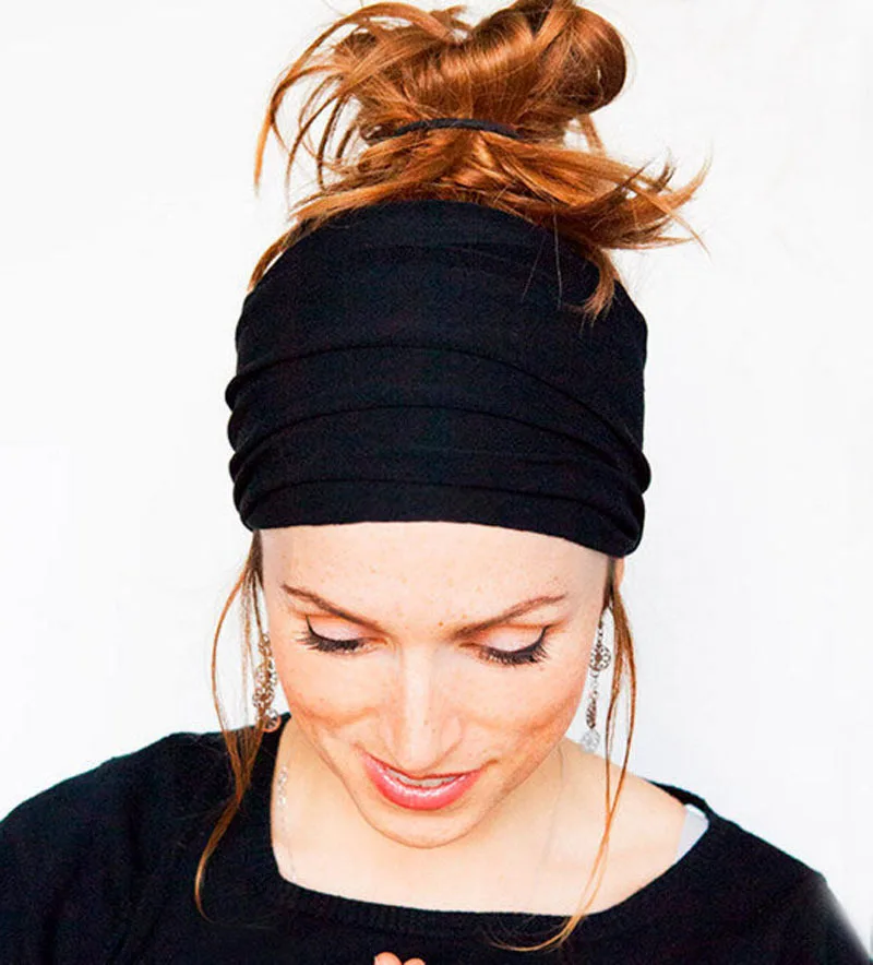 Новинка 2020 высокая эластичная широкая повязка для волос унисекс на шею головной