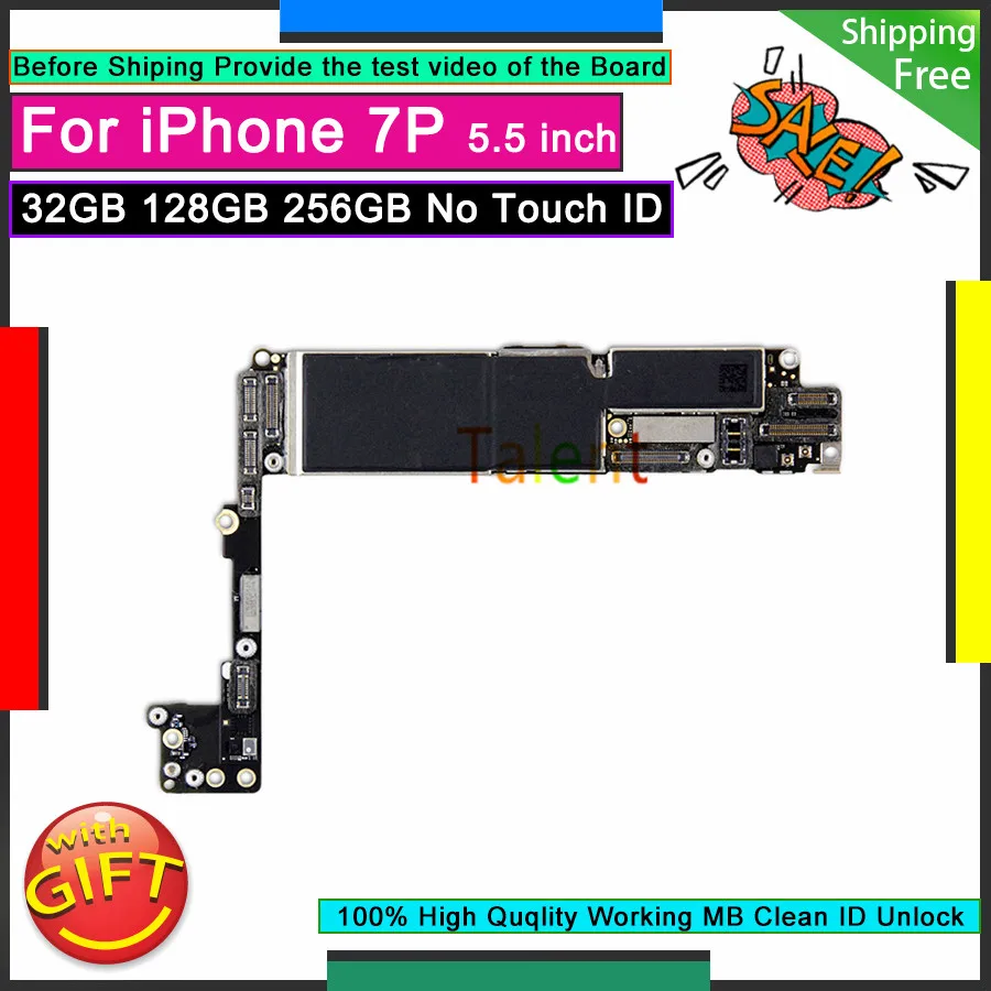 Материнская плата для IPhone 7 Plus 32 ГБ 128 256 без кнопки Touch ID Home разблокированная