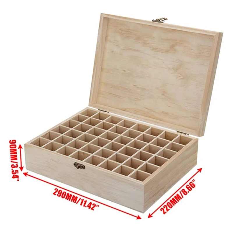 Деревянная коробка для эфирных масел с 48 ячейками хранения твердая Подарочная
