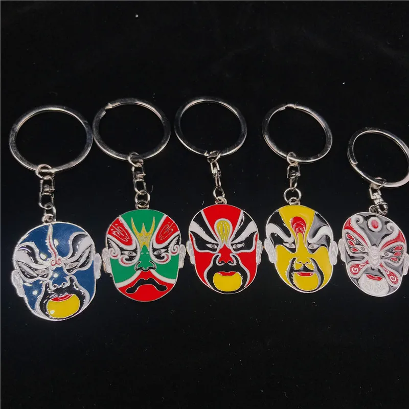 

Chinese style Beijing opera face-changing key chain metal high-end exquisite gift national essence key ring key ring