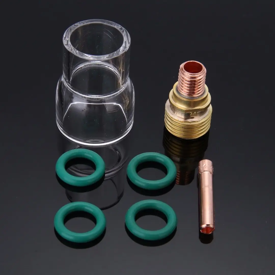 

7pcs/set Torch TIG Welding Gas Lens #12 Pyrex Glass Cup Kit For WP-9/WP-20/WP-25 air cooled welding torches Easy to assemble use