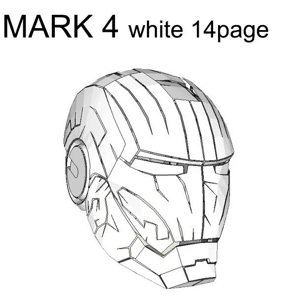 Mark 2 3 4 white Железный человек DIY может носить шлем 1:1 Бумажная модель нужна ручная работа - Цвет: Mark 2 3 4 white