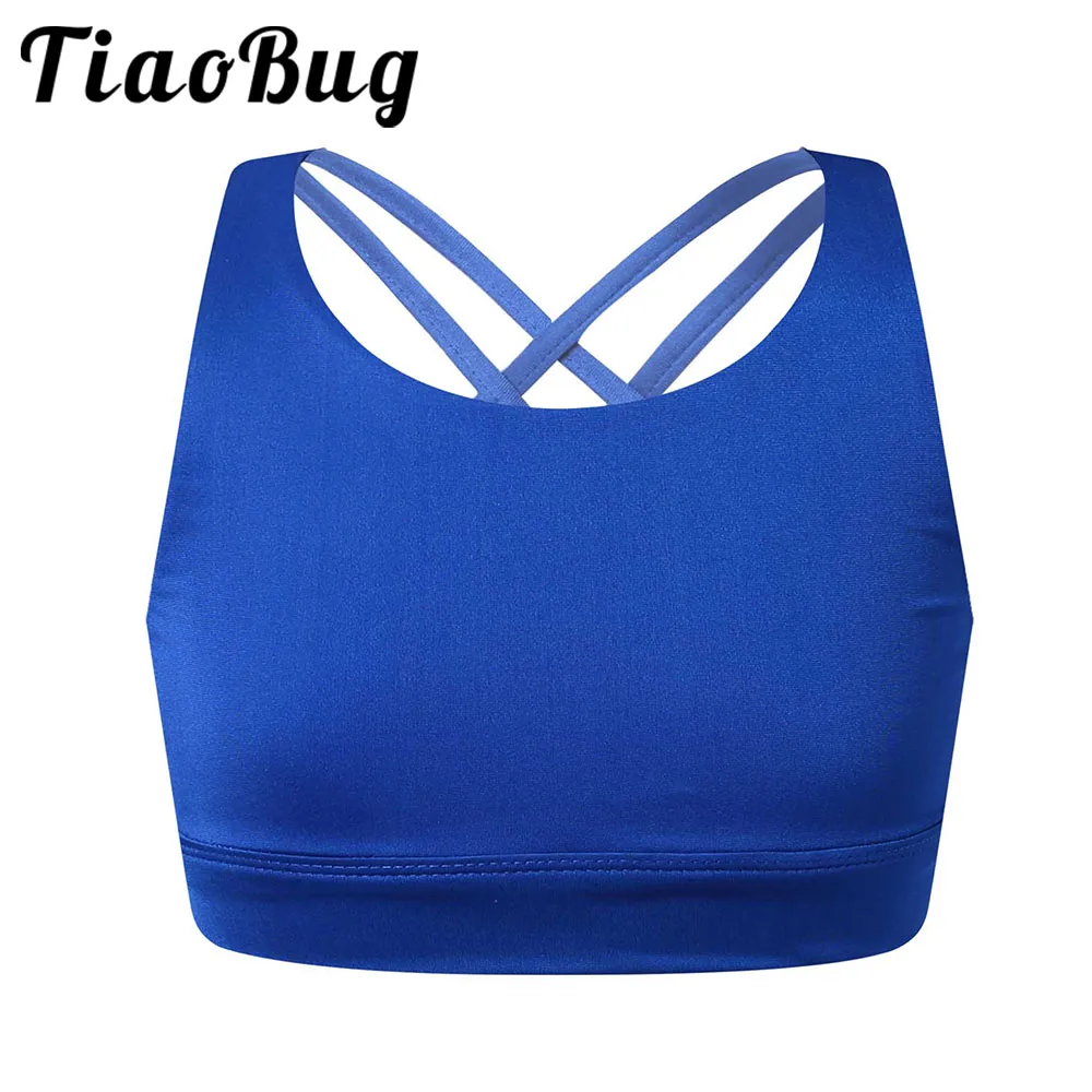 

Girls Yoga Bras Spaghetti Shoulder Straps Push Up Underwear Quink Dry Fitness Running Padded Jogging Gym Clothes Sport Wear