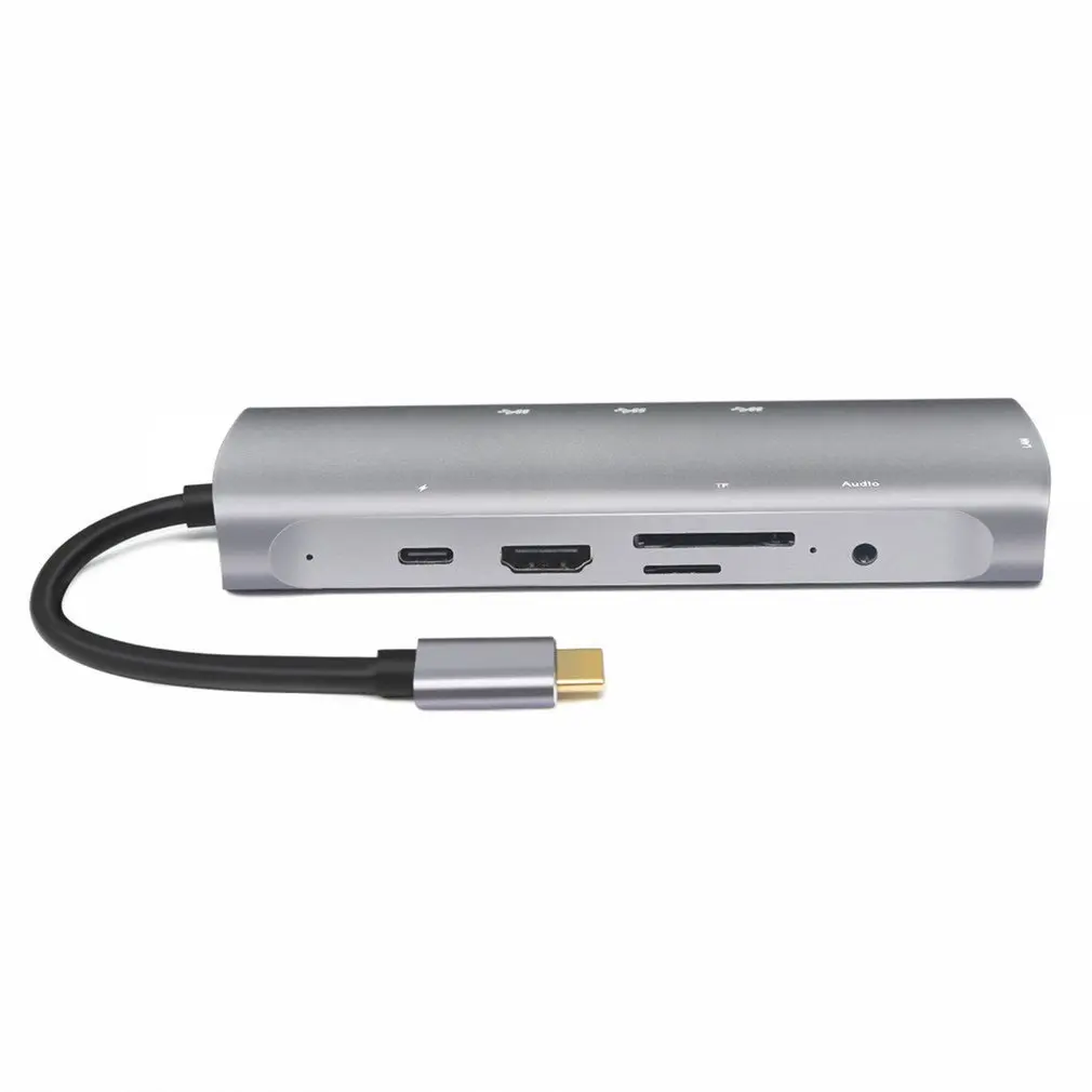 

USB C-концентратор 9 в 1, совместимый с HDMI-концентратор Тип C для Vga RJ45 3,5 мм AUX с TF PD интерфейсом Usb3.1 концентратор для MacBook Pro