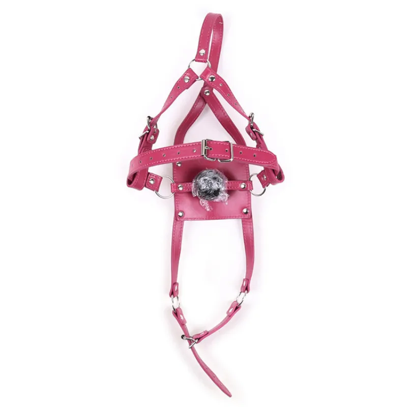 Бандаж для взрослых из искусственной кожи с шариками рта и приколами маски фетиш