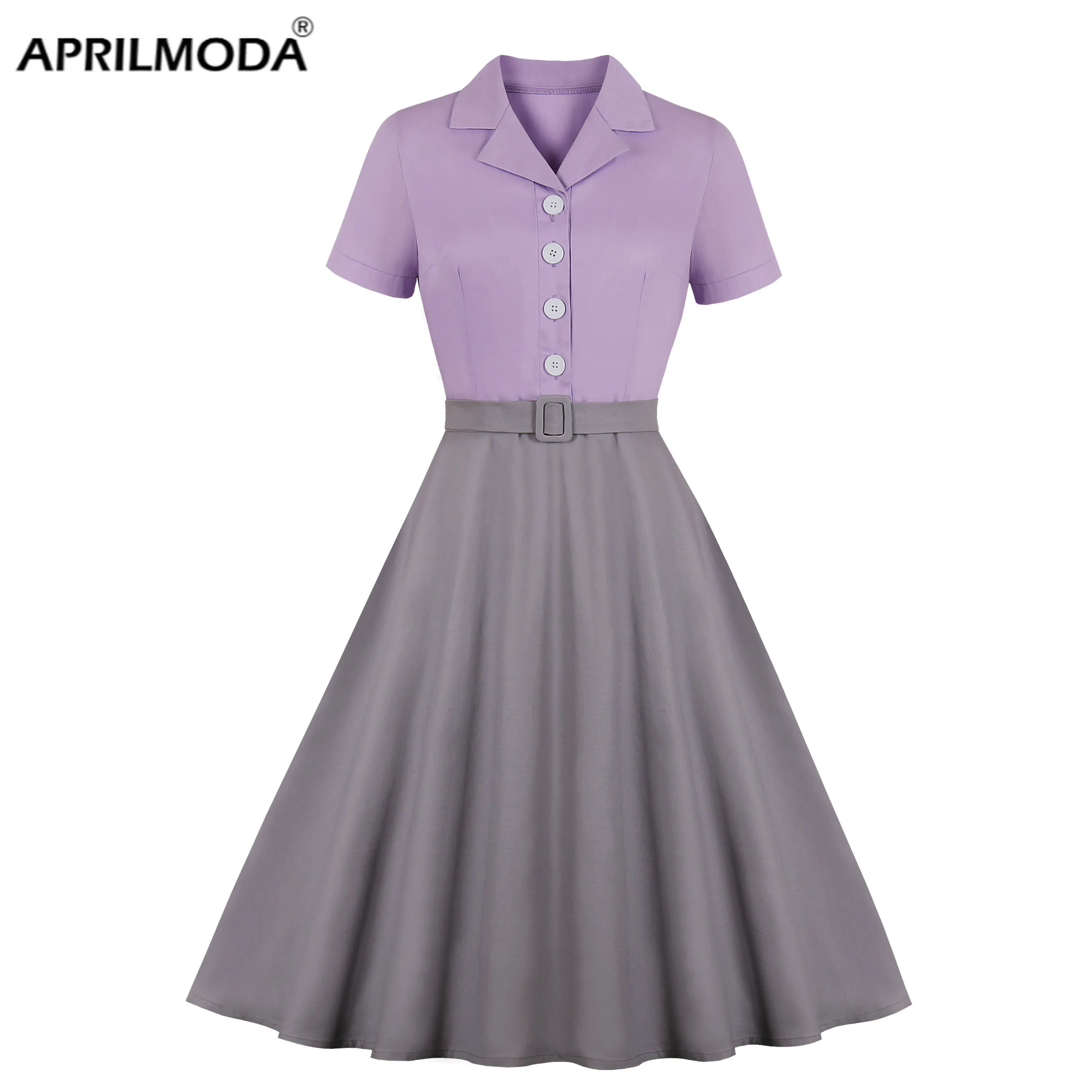 Женское винтажное платье в стиле пэчворк с коротким рукавом и отложным