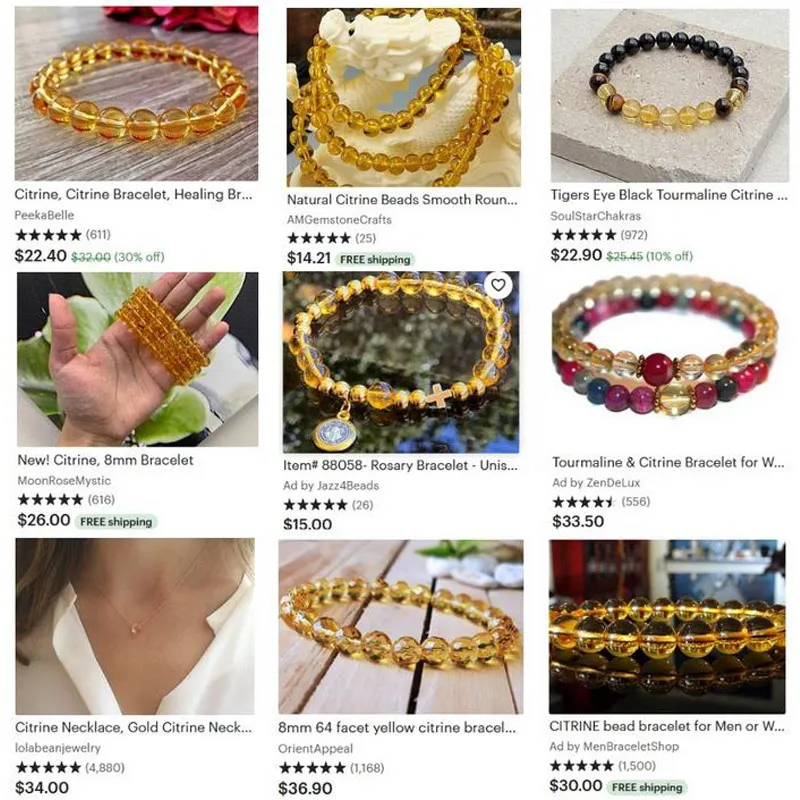 Круглые бусины желтого цитрина для изготовления ювелирных украшений нитка 15