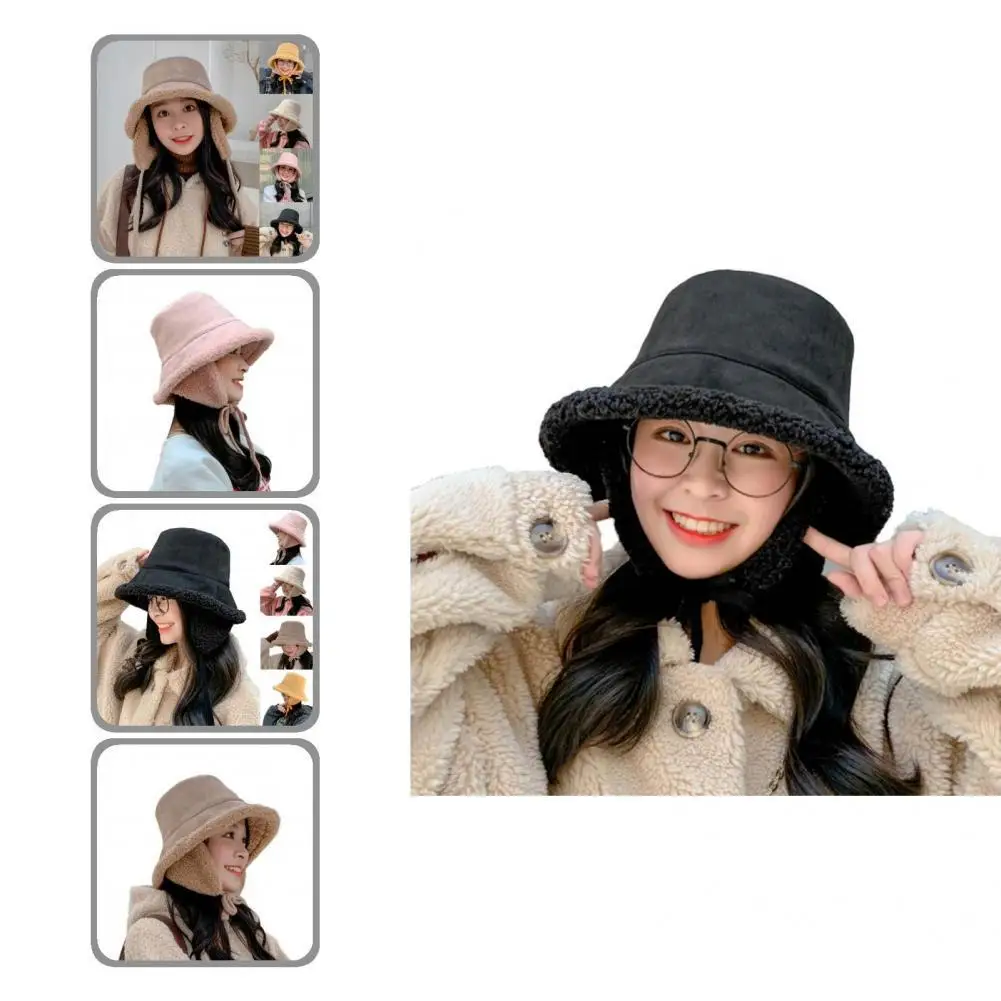 

Fisherman Cap Windproof Fashion Lightweight Cashmere Lined Trendy Bucket Cap