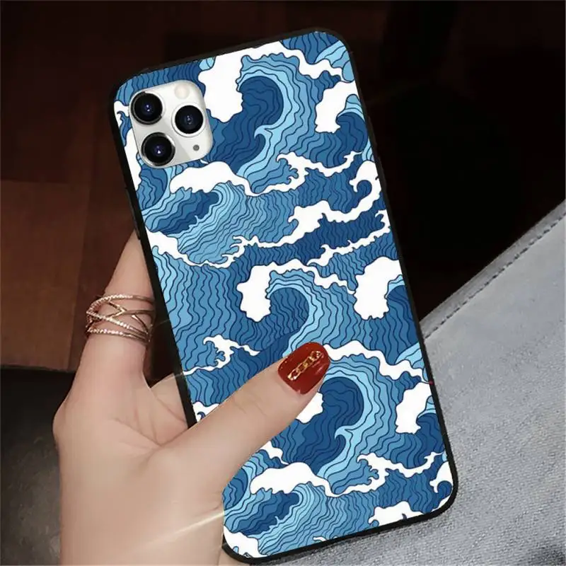 

Sea wave literary painting Phone Case for iPhone 11 12 pro XS MAX 8 7 6 6S Plus X 5S SE 2020 XR