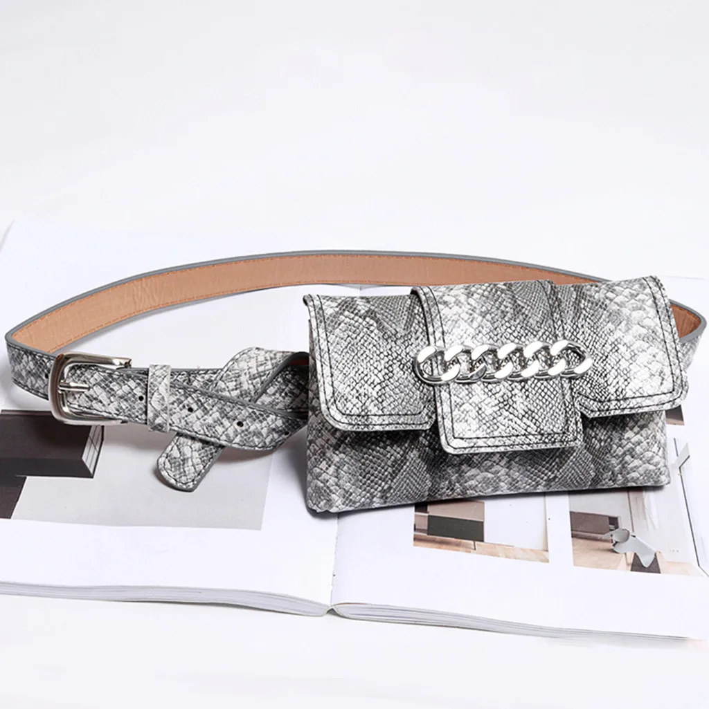 Женская поясная сумка со змеиным принтом Кожаная новый модный дизайн 2019 | Багаж и