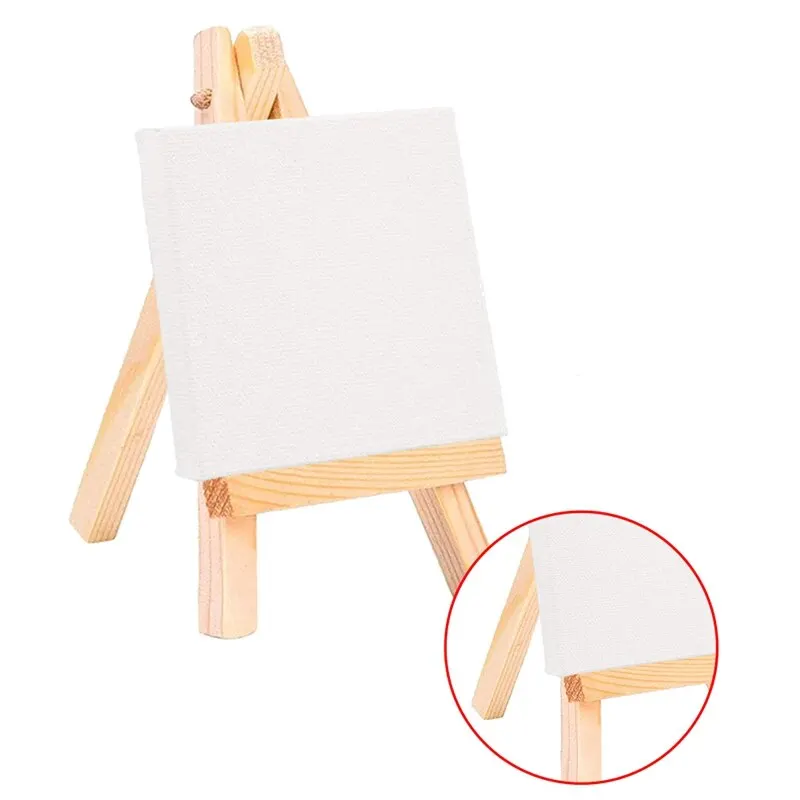 

1pcs Wood Mini Easel Oil Painting White Canvas Painting Cloth Furniture Furnishing