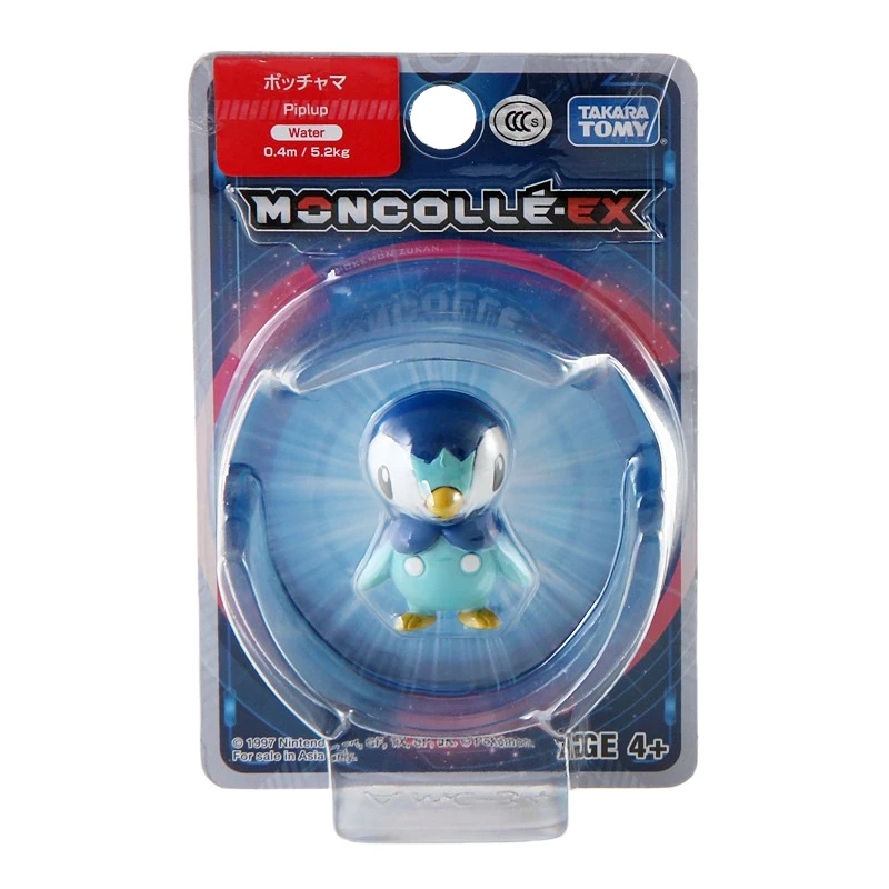 

4 CM Genuine Tomy New Pokemon MS-07 Piplup Anime Action Figure Model Figurines Toy Pikachu Doll Kids Toy Official Box 142737