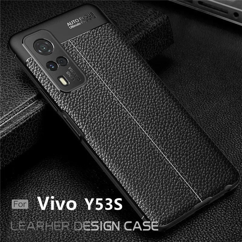 For Cover Vivo Y53S Case For Vivo Y53S Capas Coque Luxury Phone Back Shockproof Bumper TPU Leather For Fundas Vivo Y53S Cover