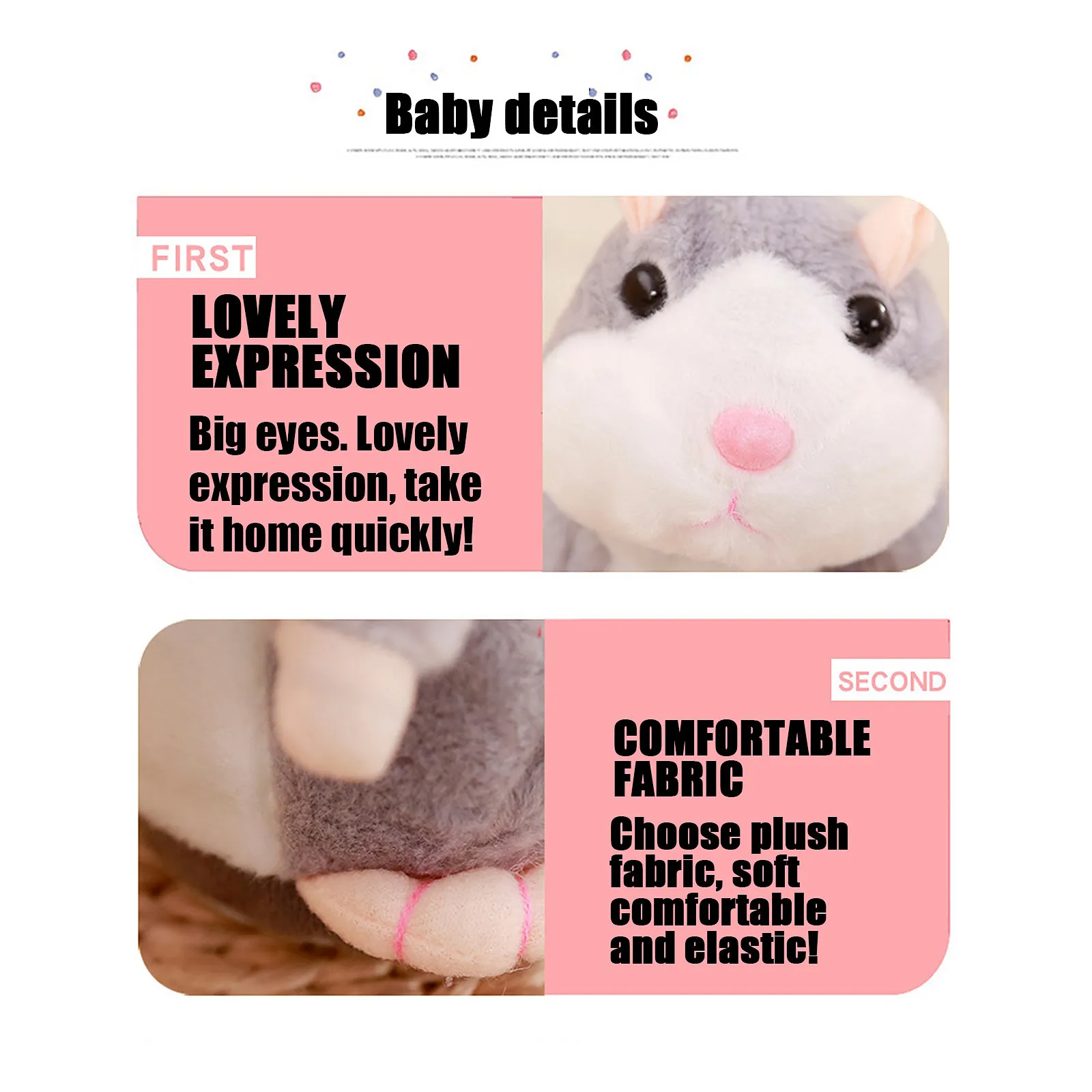 1 шт. Забавный говорящий хомяк плюшевые игрушки повторяет то что вы говорите