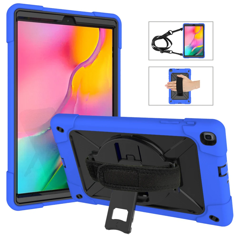 Tab A 10,1 T510 чехол 360 Вращающаяся подставка/рука+ шейный ремешок для samsung Tab A 10,1 SM-T510/T515 сверхпрочный ударопрочный