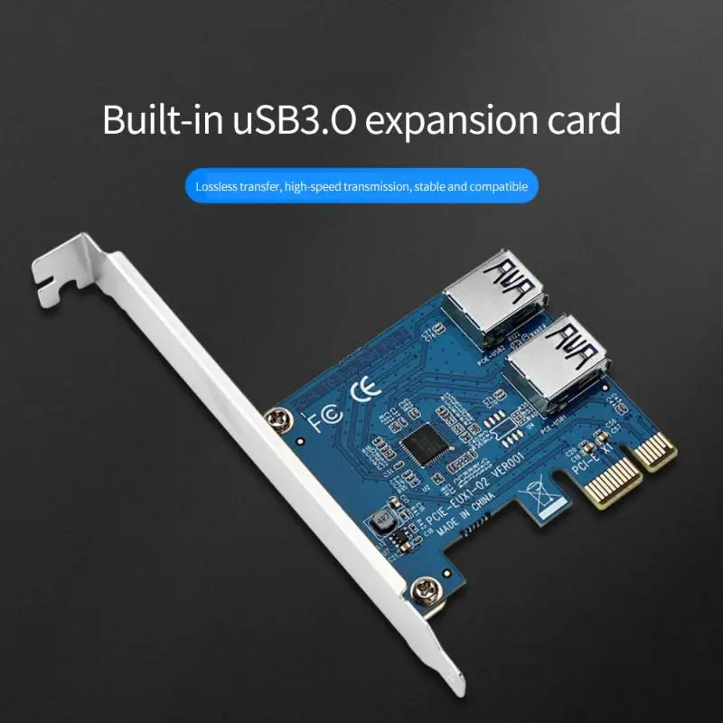 

2 Slots PCI-E 1 To 2 PCI Express 16X Slot External Riser Card Adapter Board PCIe Port Multiplier Card For Bitcoin Mining Machine