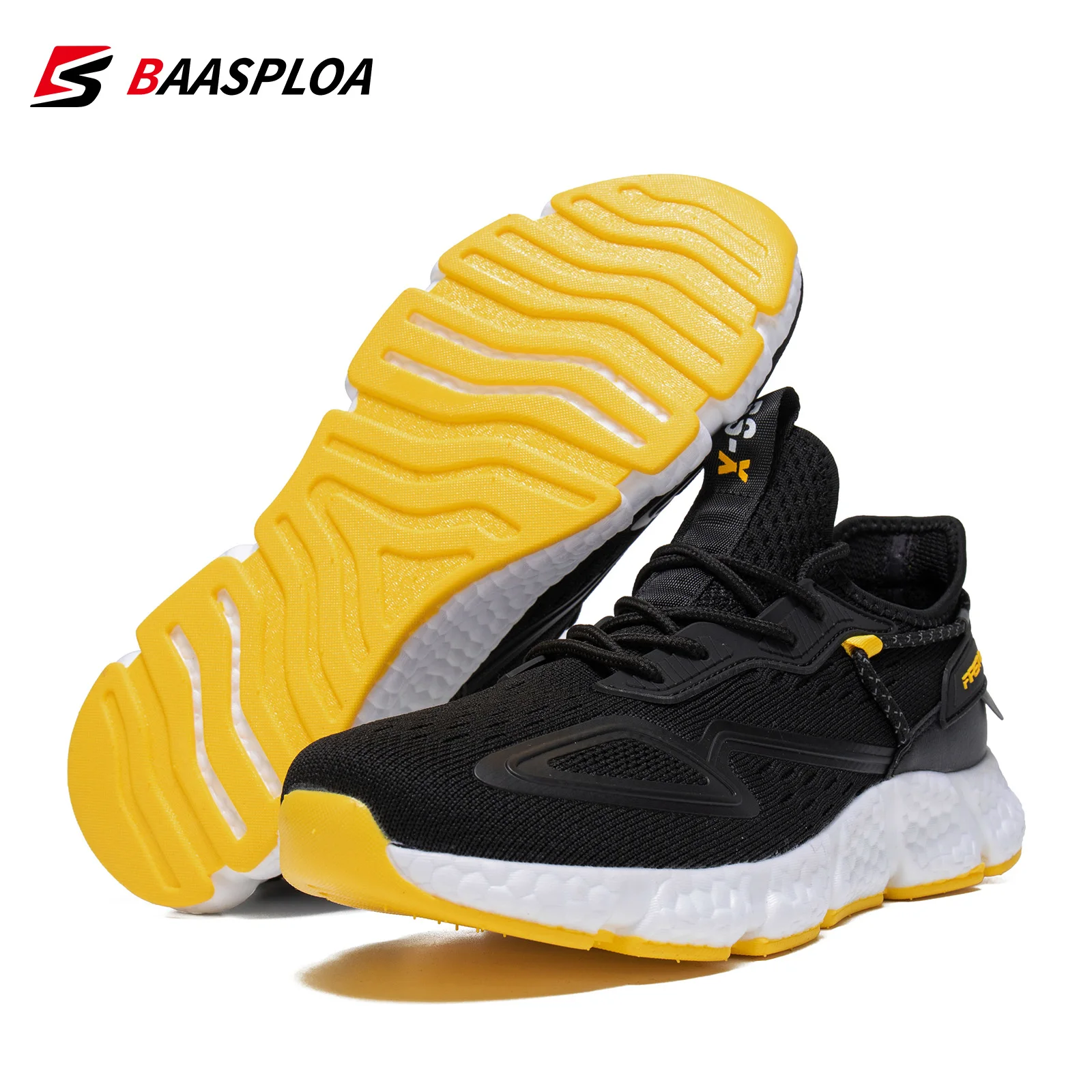 Baasploa Men Casual Shoes Classics Breathable Running Walking Sneaker Non-Slip Men Sneakers Waterproof Outdoor Male Sport Shoe