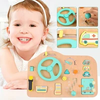 toddler board montessori toys toddler sensory board baby steering wheel wooden board car driving toy kids gift