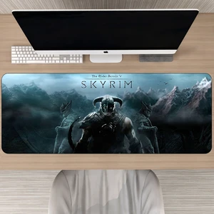 Большой резиновый коврик для мыши The Elder Scrolls V Skyrim, 80x30 см, XXL, с фиксирующим краем, для клавиатуры, игровой коврик для мыши, компьютерный коврик для ноутбука