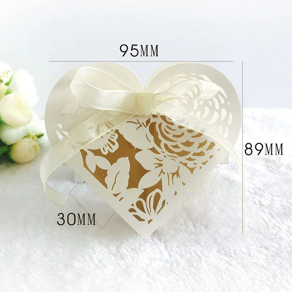 50 шт. Подарочная коробка для конфет с лентой | Дом и сад