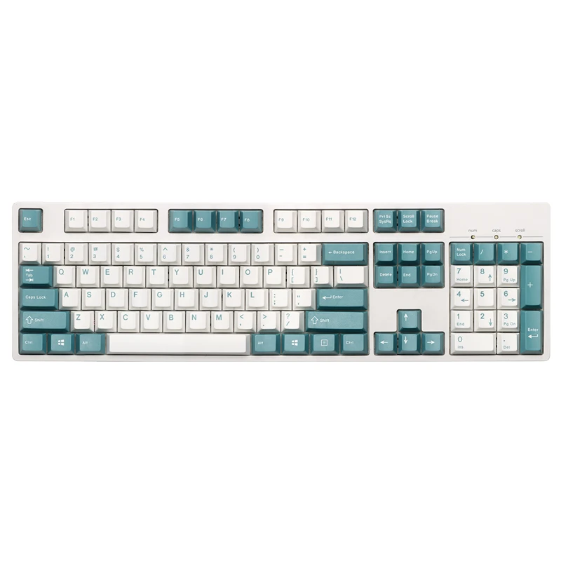 

153 keys/set enjoypbt ABS double shot keycap green white color mechanical keyboard key caps for MX switches Cherry profile