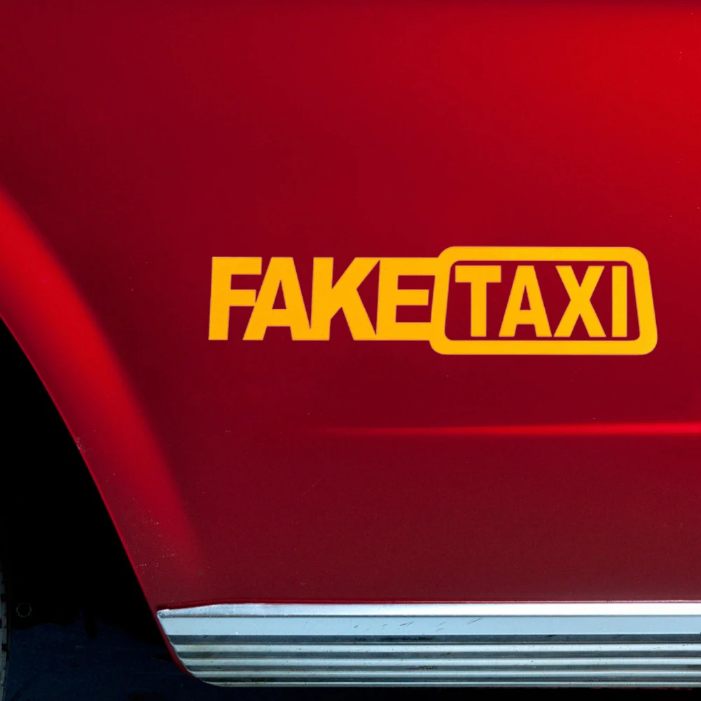 

Waterproof Stickers Home Anti Scratch Decals FAKE TAXI Word PET Graphics Decals for Pickup Truck Car Decorations