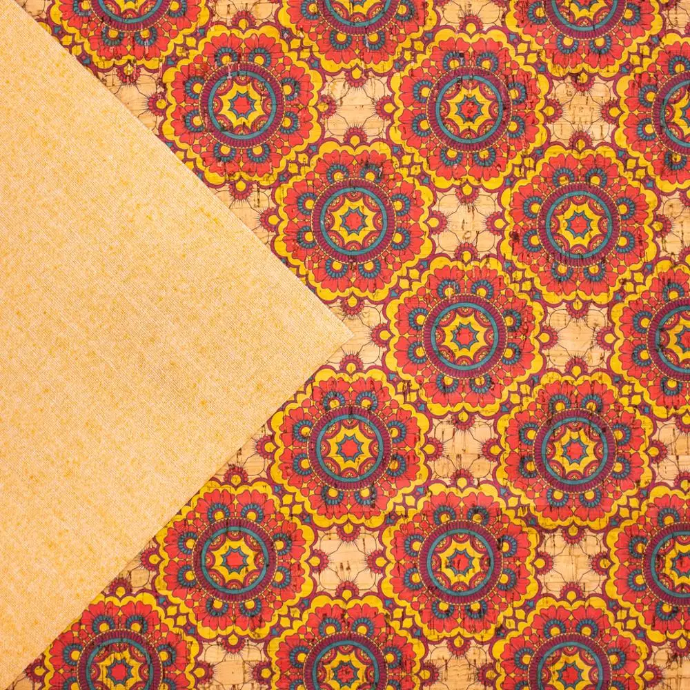 Натуральный пробковый материал португальский цветочный узор COF 277|Ювелирная