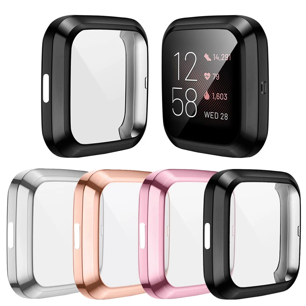 Совместим с Fitbit Versa2 полное покрытие чехол с здания Экран протектор