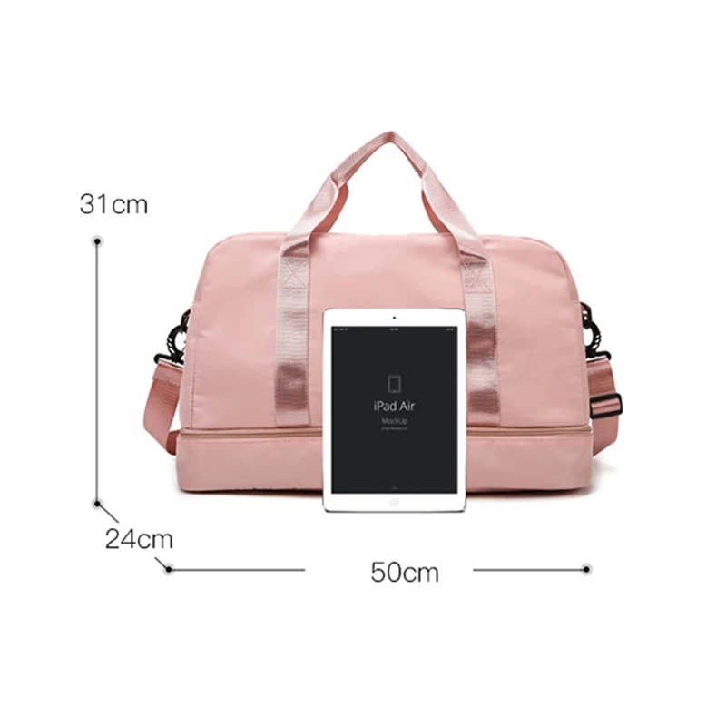 New Women's Fitness Bag Portable Travel Bag Large Capacity  Dry Wet Separation Waterproof Luggage Bag 2021