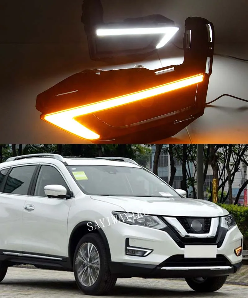 1 пара ДХО для Nissan X-Trail Xtrail X trail 2017 2018 дневные ходовые огни противотуманная фара