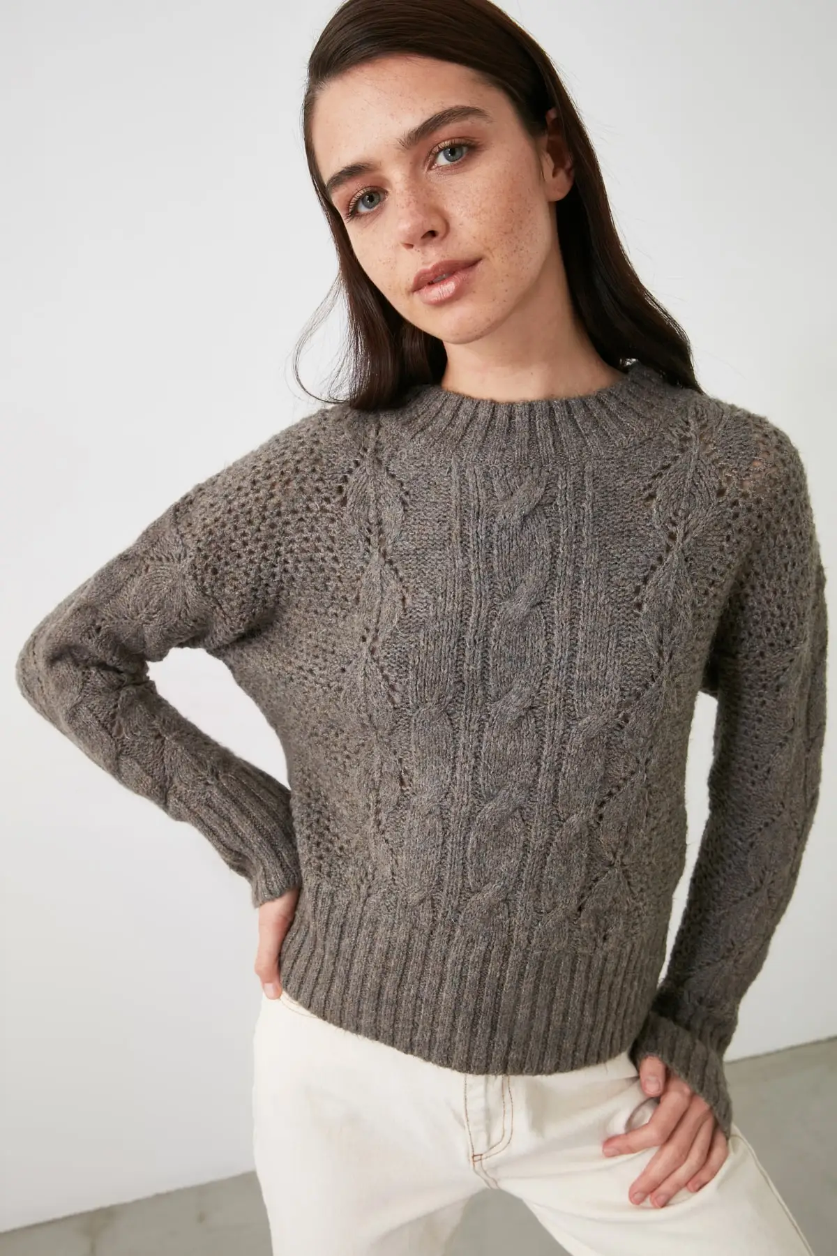 

Trendyol Mesh Detailed Knitwear Sweater TWOAW21KZ2825