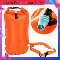 1pc float swimming bag floating inflated buoy air dry bag safety storage bag with waist belt for rescue swimming water sport