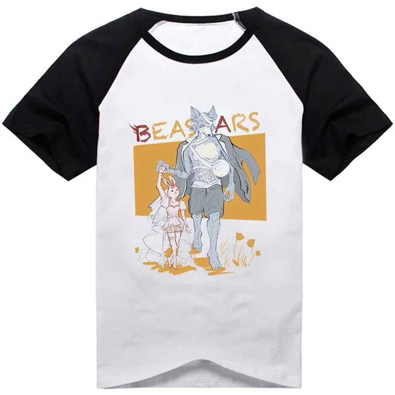 Популярная аниме футболка BEASTARS legoshi Haru с цветным принтом героев летняя