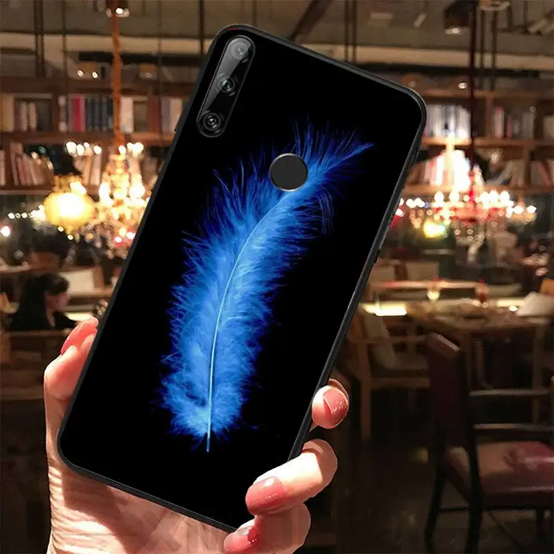 Модный перо Новое поступление черный чехол для сотового телефона Huawei Y5 Y6 Y7 Y9 Prime Pro