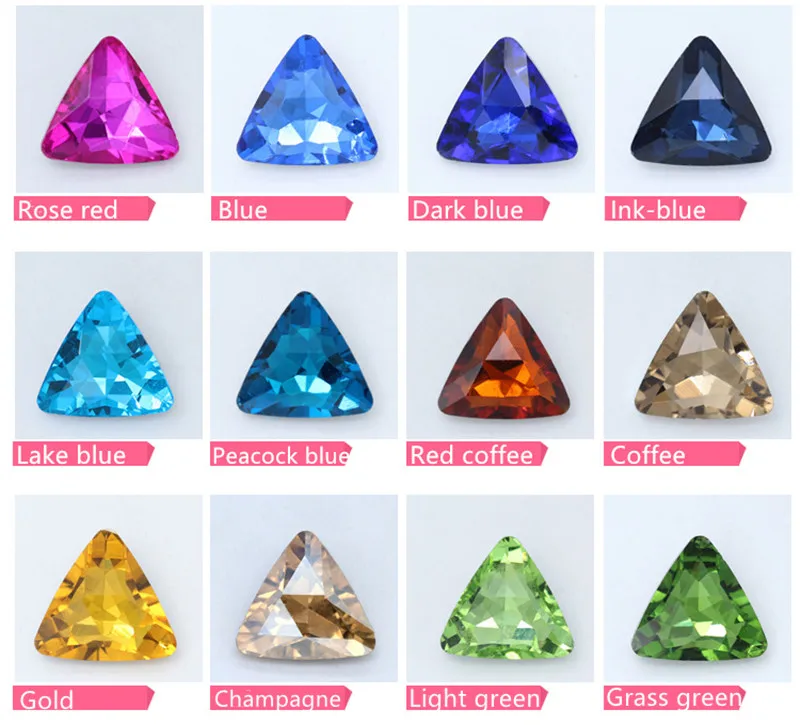 10 шт. треугольные хрустальные 3D Подвески для ногтей Белые AB Стразы с серебряным