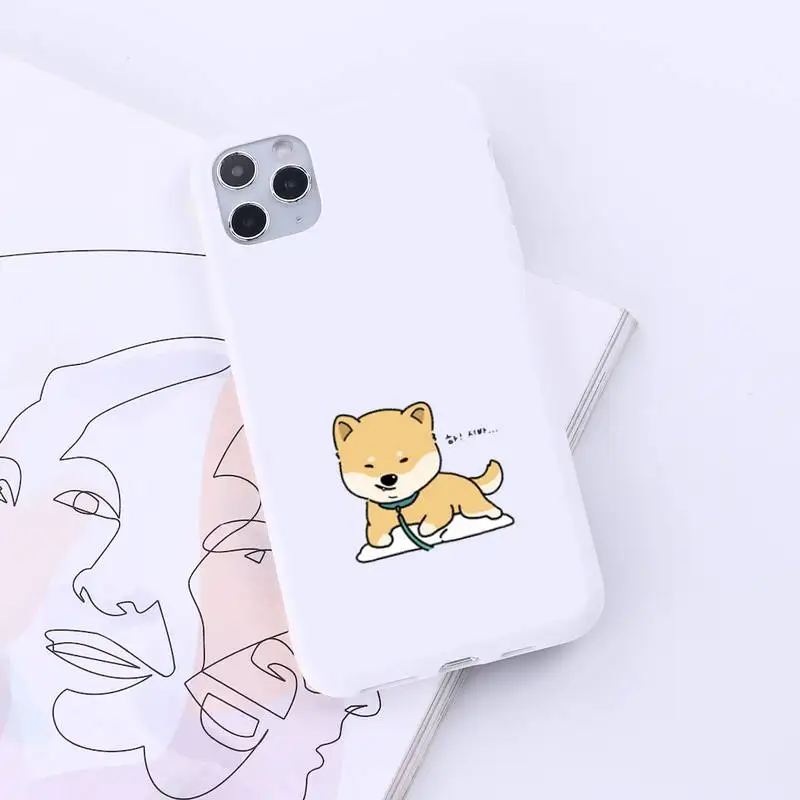 

Corgi cute cartoon dog animal Phone Case Candy Color for iPhone 6 7 8 11 12 s mini pro X XS XR MAX Plus