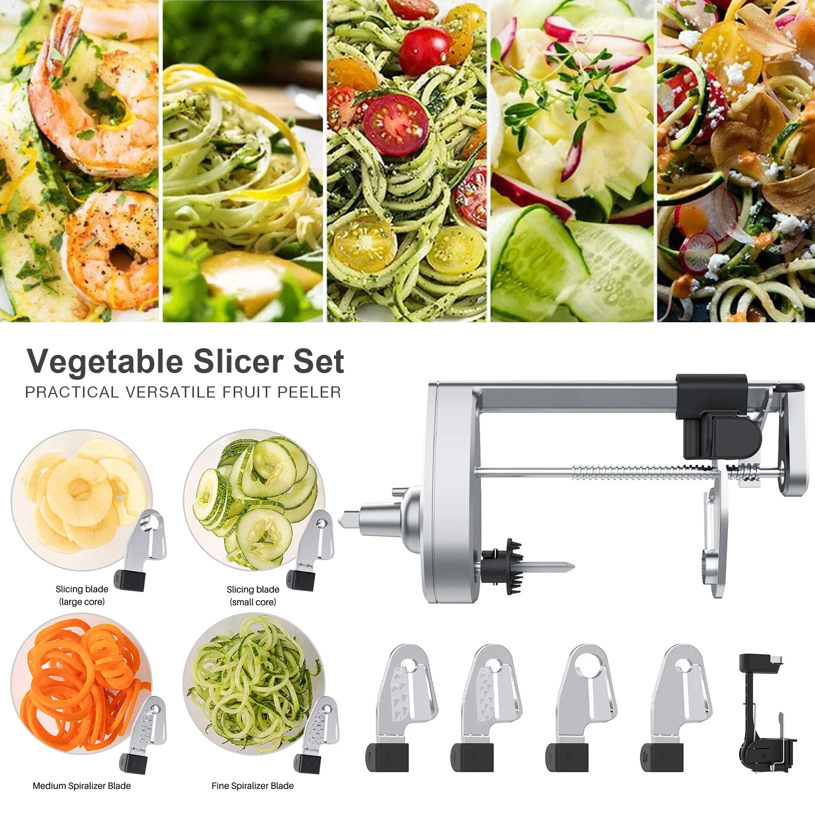 売却 5個セット野菜カッター電気スパイラルフルーツピーラー掃除機、キッチンエイドスタンドミキサーキッチンアクセサリー用