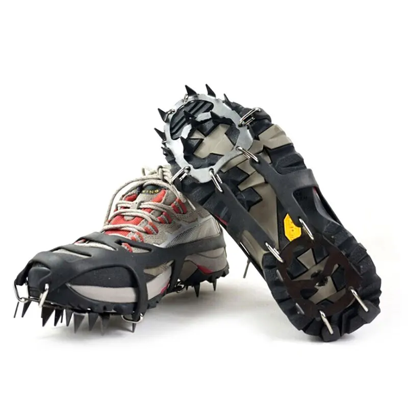 Crampons походные зимние спортивные товары для кемпинга нескользящая обувь покрытие ледяной антискользящий прочный 18 гвоздей Z Снежная усиленная сталь