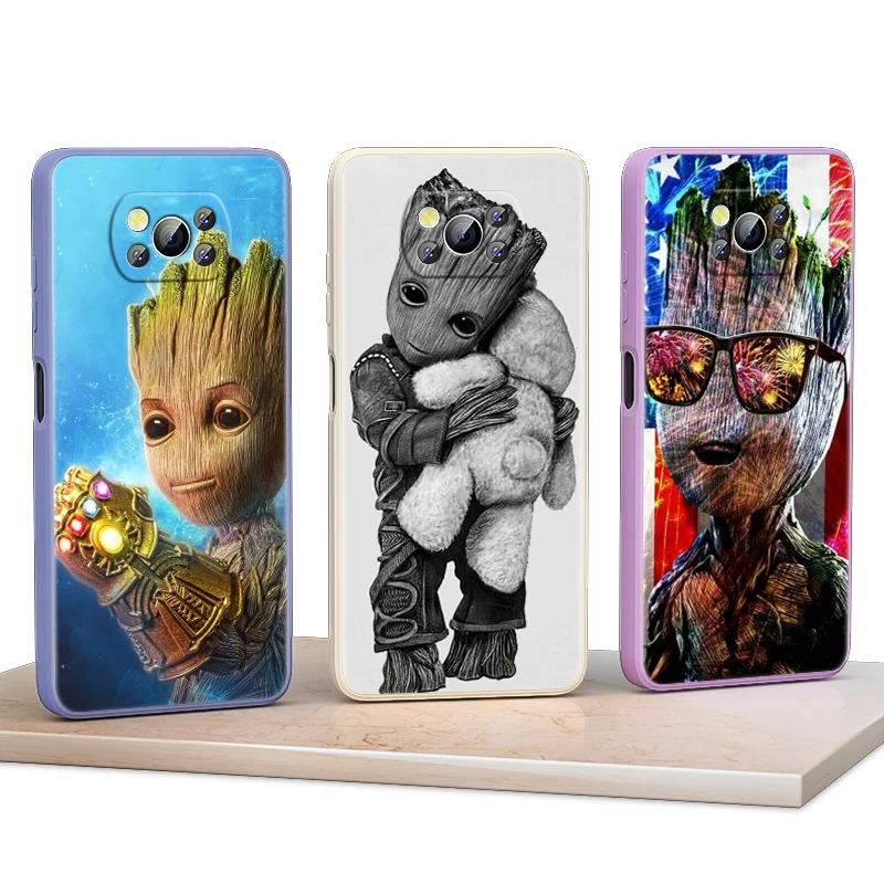 

Avengers Marvel For Xiaomi POCO F3 11T Mix4 10S X2 10 M2 M3 Lite F3 Pro 5G Liquid Silicone Soft Cover Phone Case