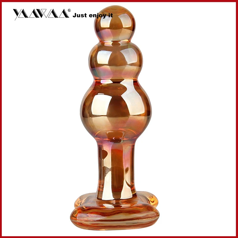 Pyrex glass dildo fake penis crystal anal beads butt plug prostate massager g-spot female masturbation Sex toys for women men |