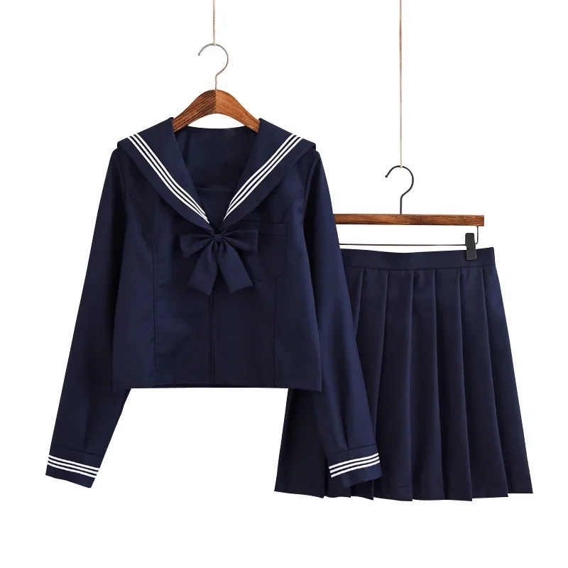 Японская Униформа JK школьные платья для девочек темно синий косплей аниме форма