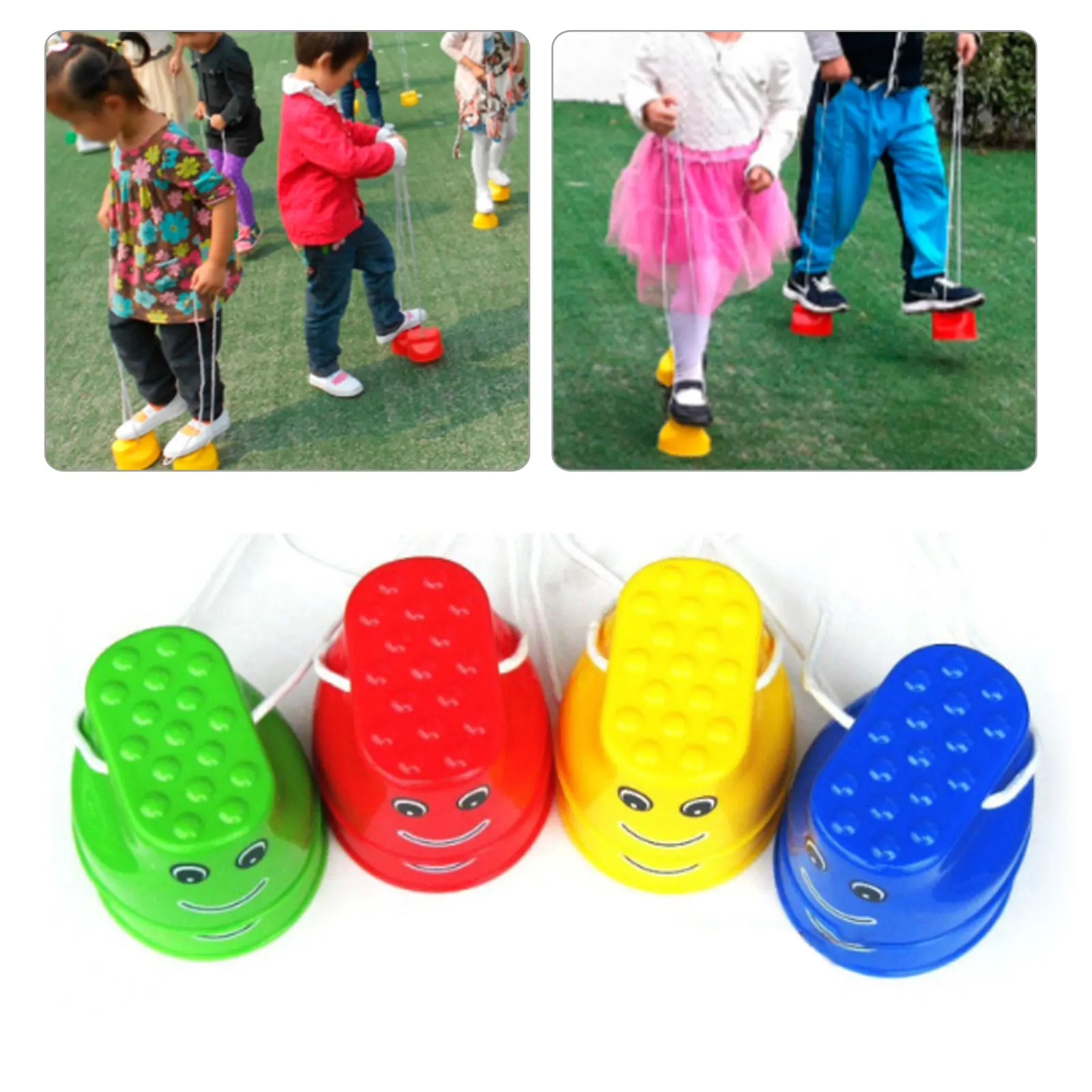

1Pair Outdoor Plastic Balance Training Equipment Smile Jumping Stilts Coordination Game Jumping Feet Stilts For Kids Toys Gifts