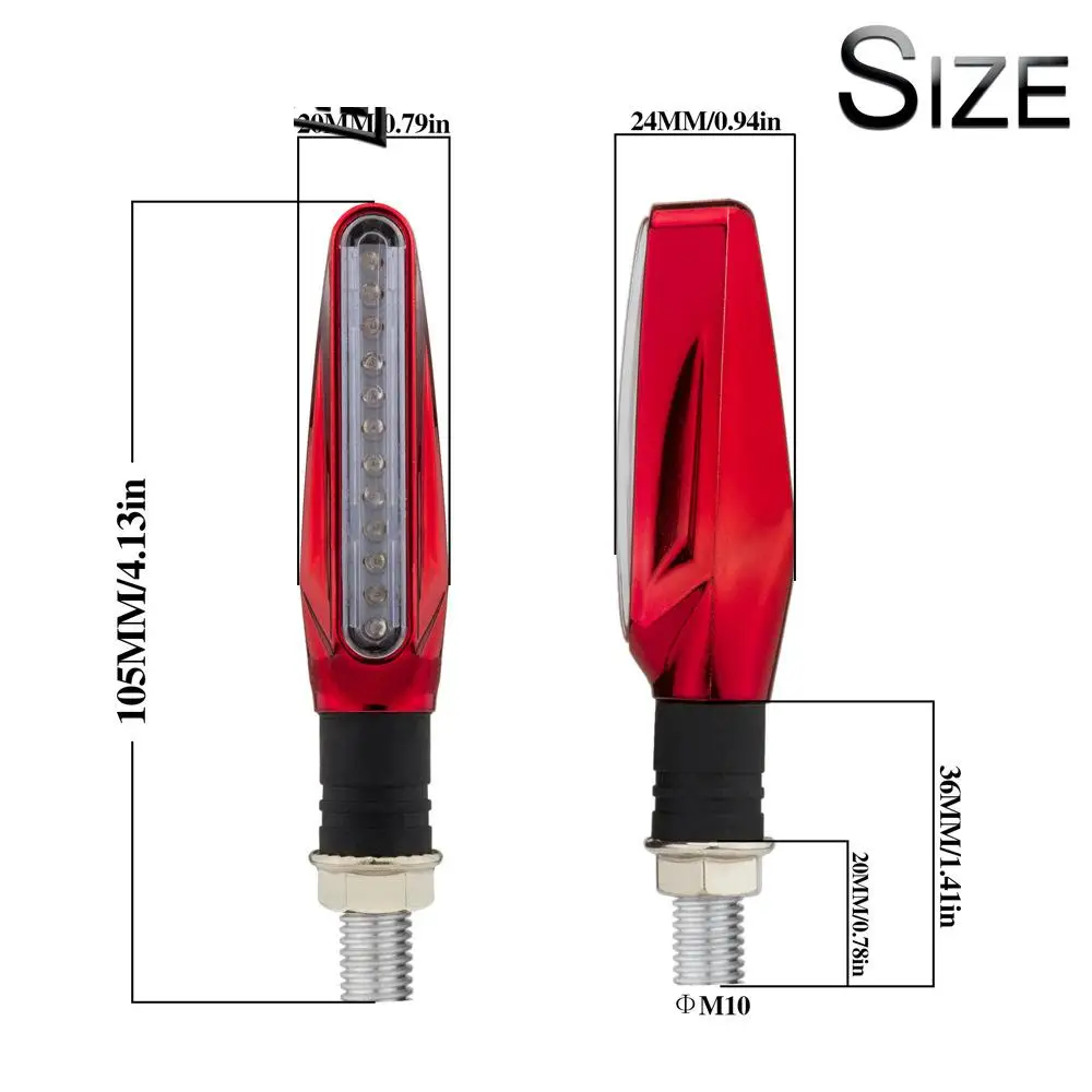 

1 Pair Turn Signals Motorcycle Accessories Modification Universal Flat-shaped 12 Led Turn Signal Lights