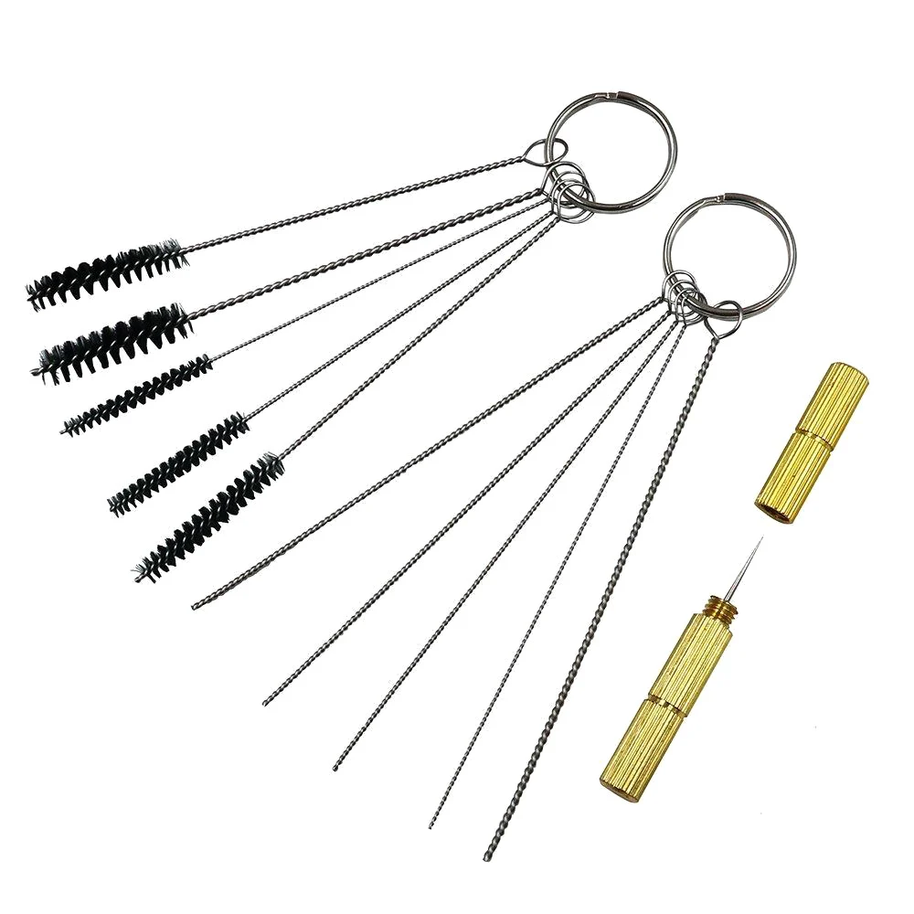 

1 Set Silver Airbrush Spray Nozzle Stainless Steel Cleaning Repairing Tool Kit Needle & Brush Set Cleaner Tattoos Accessories